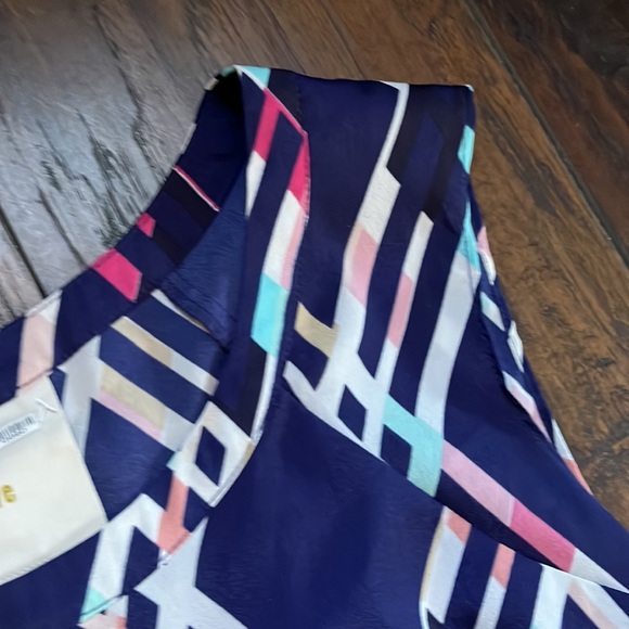 Anthropologie Maeve Blue/Pink Plaid Sleeveless High Low Dress - Picture 6 of 10